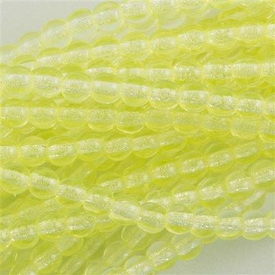 200 Czech 3mm Pressed Glass Round Beads Jonquil (80130)