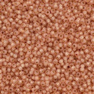 Toho Round Seed Bead 8/0 Permanent Finish Silver Lined Milky Peach 2.5-inch  tube (2111PF)