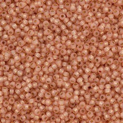 50g toho Round Seed Bead 8/0 Permanent Finish Silver Lined Milky Peach (2111PF)