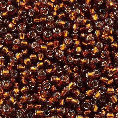 50g toho Round Seed Bead 8/0 Silver Lined Transparent Amber (34)