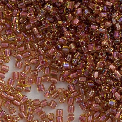 Miyuki Triangle Seed Bead 10/0 Sparkle Rose Lined Lt. Topaz Luster 10g (1166)