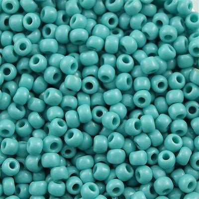 Toho Round Seed Bead 8/0 Opaque Turquoise 5.5-inch tube (55)