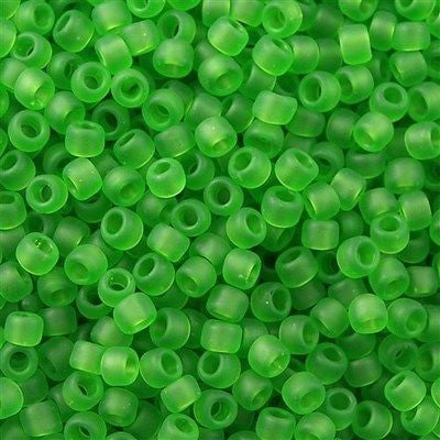 Toho Round Seed Bead 11/0 Transparent Matte Green 2.5-inch Tube (7F)