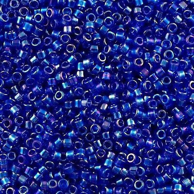 Miyuki Delica Seed Bead 11/0 Transparent Cobalt AB 2-inch Tube DB178