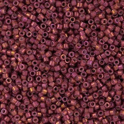 Miyuki Delica Seed Bead 11/0 Metallic Rhubarb Gold Luster 2-inch Tube DB1016