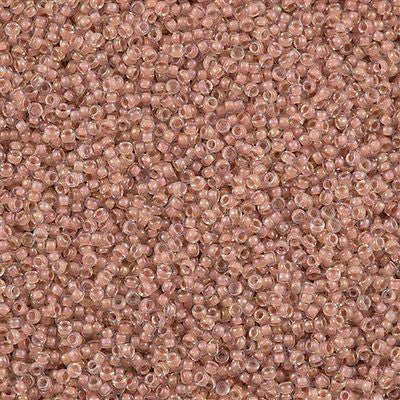 Miyuki Round Seed Bead 15/0 Inside Color Lined Blush AB 2-inch Tube (2199)