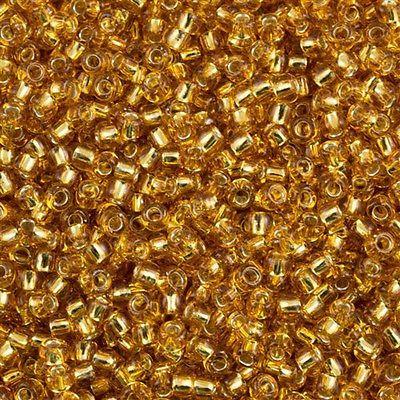 50g Toho Round Seed Beads 6/0 Silver Lined Medium Gold (22B)