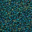 Miyuki Round Seed Bead 8/0 Transparent Matte Dark Green AB 22g Tube (147FR)