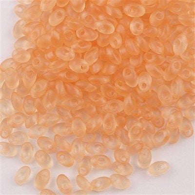 Miyuki Long Magatama Seed Bead Transparent Matte Light Peach 8g Tube (2102F)