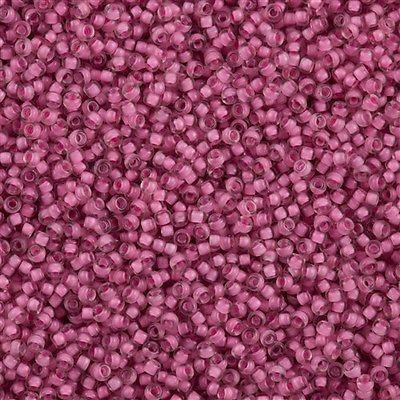 50g Miyuki Round Seed Bead 11/0 Rose Lined Crystal (1931)