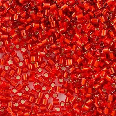 Miyuki Delica Seed Bead 8/0 Silver Lined Red 6.7g Tube DBL43