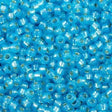 50g Miyuki Round Seed Bead 11/0 Silver Lined Dyed Aqua Blue 11-647