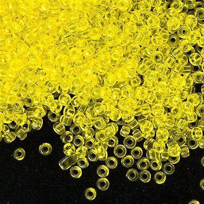 50g Toho Round Seed Beads 6/0 Transparent Lemon (12)