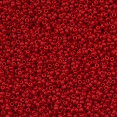 Miyuki Round Seed Bead 15/0 Matte Opaque Dark Red 2-inch Tube (408F)