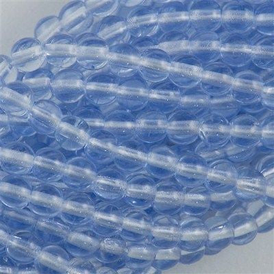 200 Czech 4mm Pressed Glass Round Blue Sky Beads (30010)