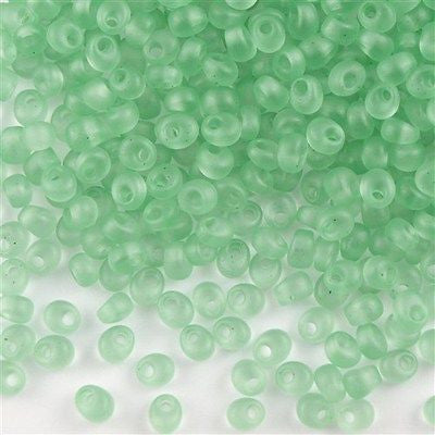 Miyuki 4mm Magatama Seed Bead Matte Sea Glass Green Tube (2104F)