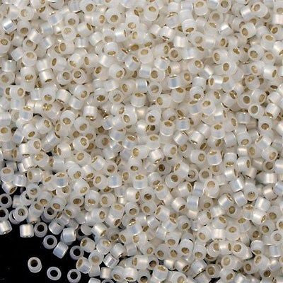 100g Miyuki Delica Seed Bead 11/0 Silver Lined Opal DB221