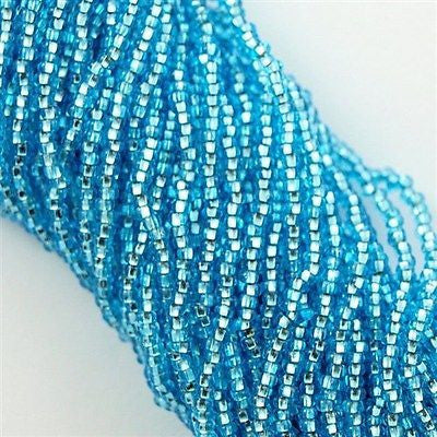 Czech Seed Bead Transparent Light Aqua Silver Lined 1/2 Hank 11/0 (67000)