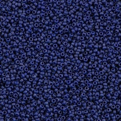 Miyuki Round Seed Bead 15/0 Matte Opaque Cobalt 2-inch Tube (2075)