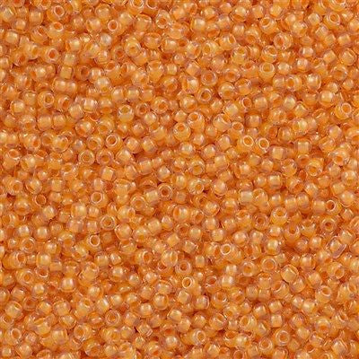 Toho Round Seed Bead 11/0 Inside Color Lined Papaya 2.5-inch Tube (984)