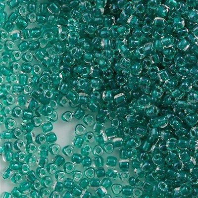 Miyuki Triangle Seed Bead 10/0 Inside Color Lined Dark Aqua Green 10g (1555)