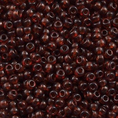 Miyuki Round Seed Bead 8/0 Transparent Dark Amber 22g Tube (134)