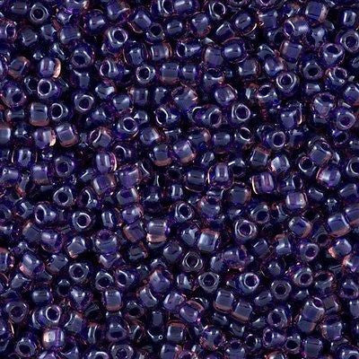 Miyuki Triangle Seed Bead 8/0 Lt Purple Inside Color Lined Dark Purple 10g (1835)