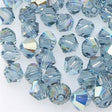 24 TRUE CRYSTAL 6mm Bicone Bead Indian Sapphire AB (217 AB)