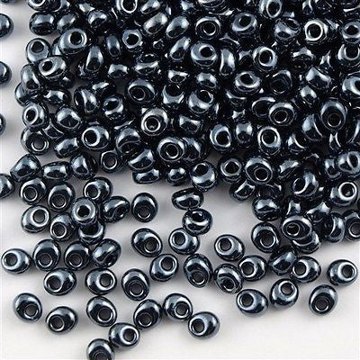 Miyuki 4mm Magatama Seed Bead Metallic Gunmetal 10g (451)