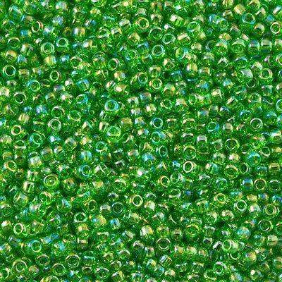 50g toho Round Seed Bead 8/0 Transparent Light Green AB (167)