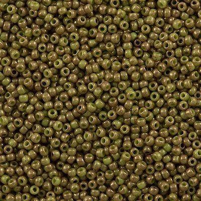 50g toho Round Seed Bead 8/0 Opaque Avocado Pink Marbled (1209)