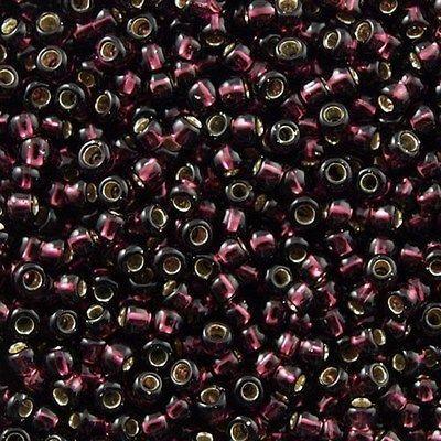 50g Toho Round Seed Beads 6/0 Silver Lined Dark Amethyst (26C)