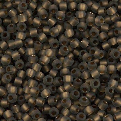 50g Toho Round Seed Beads 6/0 Inside Color Lined Gold Matte Black Diamond (999F)