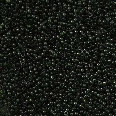 Toho Round Seed Bead 15/0 Transparent Moss 2.5-inch Tube (940)