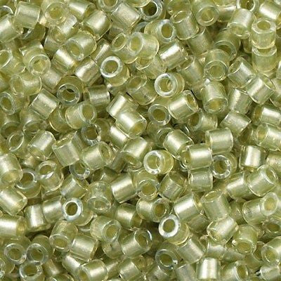 Miyuki Delica Seed Bead 8/0 Crystal Inside Color Lined Peridot 6.7g Tube DBL903