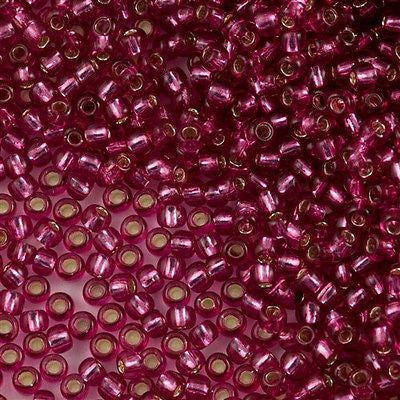 Toho Round Seed Beads 6/0 Silver Lined Mauve 5.5-inch tube (2218)