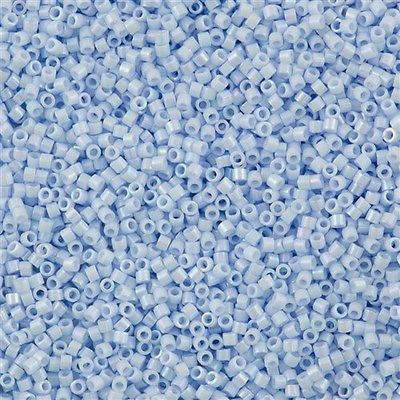 Miyuki Delica Seed Bead 11/0 Opaque Luster Arctic Blue AB 2-inch Tube DB1507