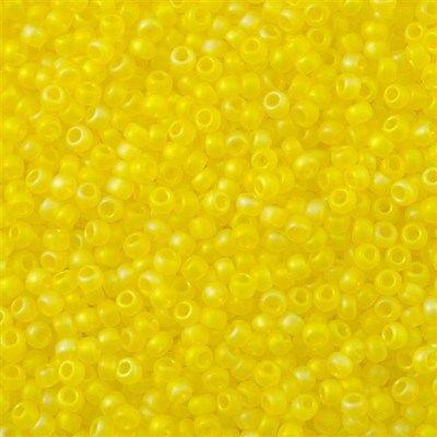 50g Toho Round Seed Bead 11/0 Transparent Matte Lemon AB (175F)