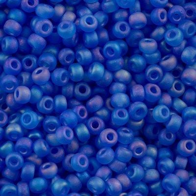 Miyuki Round Seed Bead 6/0 Transparent Matte Blue AB 20g Tube (150FR)