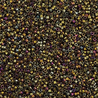 Miyuki Delica Seed Bead 11/0 Metallic Medium Bronze Iris 2-inch Tube DB29