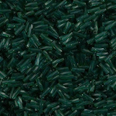 Miyuki 2x6mm Twisted Bugle Bead Transparent Dyed Seafoam 25g (1707)