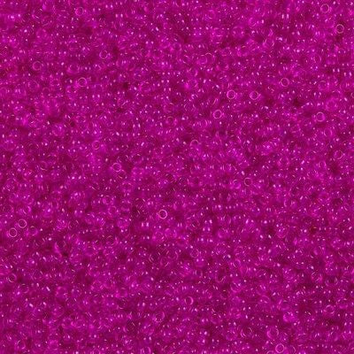 Miyuki Round Seed Bead 15/0 Transparent Dyed Fuchsia 2-inch Tube (1310)