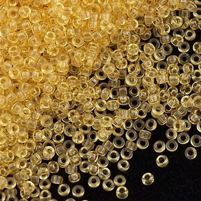 Miyuki Round Seed Bead 15/0 Transparent Light Amber 2-inch Tube (132)