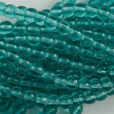 200 Czech 4mm Pressed Glass Round Beads Light Teal (60210)