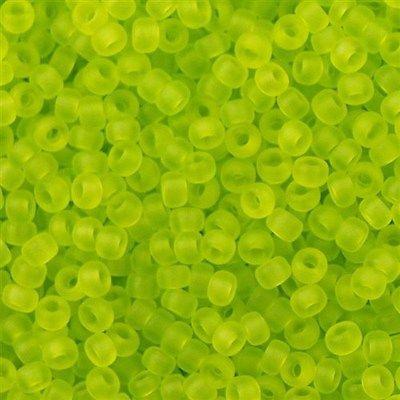 50g Miyuki Round Seed Bead 11/0 Matte Transparent Lime (143F)