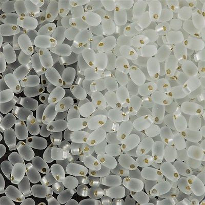 Miyuki Long Drop Seed Bead Matte Silver Lined Crystal 24g Tube (1F)