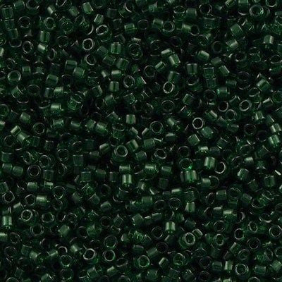 Miyuki Delica Seed Bead 11/0 Transparent Emerald 2-inch Tube DB713