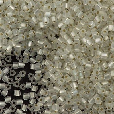 Miyuki Triangle Seed Bead 8/0 Matte Silver Lined Crystal 23g Tube (1101F)