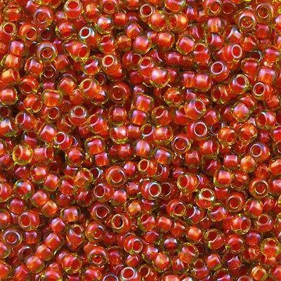 50g Toho Round Seed Bead 11/0 Inside Color Lined Pumpkin Lime (303)