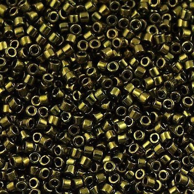 Miyuki Delica Seed Bead 11/0 Metallic Olive 2-inch Tube DB11